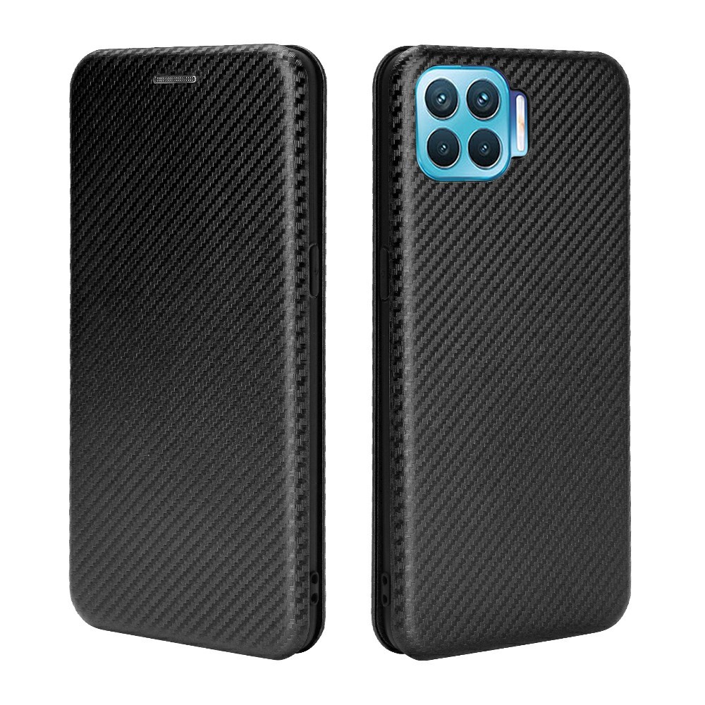 Auto-absorbed Carbon Fiber Skin Leather Phone Cover for Realme 7 Pro - Black-8