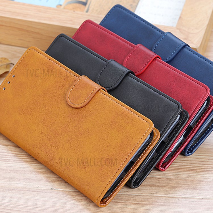 TPU + PU Leather Wallet Stand Phone Cover Shell for Realme 7 (Global)/(Asia) - Black-13