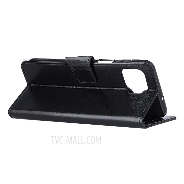 Crazy Horse Texture Leather Wallet Stand Case for OPPO F17 Pro/A93 (2020) - Black-3