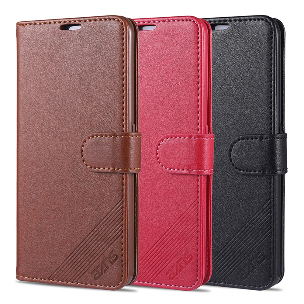 AZNS TPU + PU Leather Wallet Stand Phone Protective Case for Oppo A32 (2020)/A53 (2020) - Brown-10