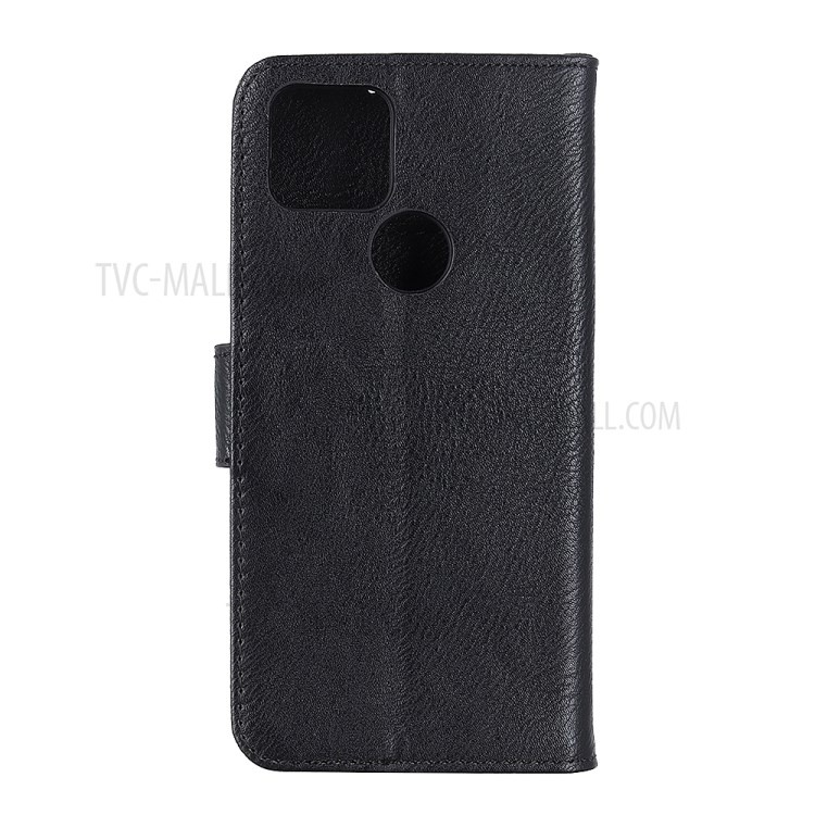 KHAZNEH Leather Phone Cover Shell with Wallet and Stand for Realme 7 (Global)/7 (Asia) - Black-7