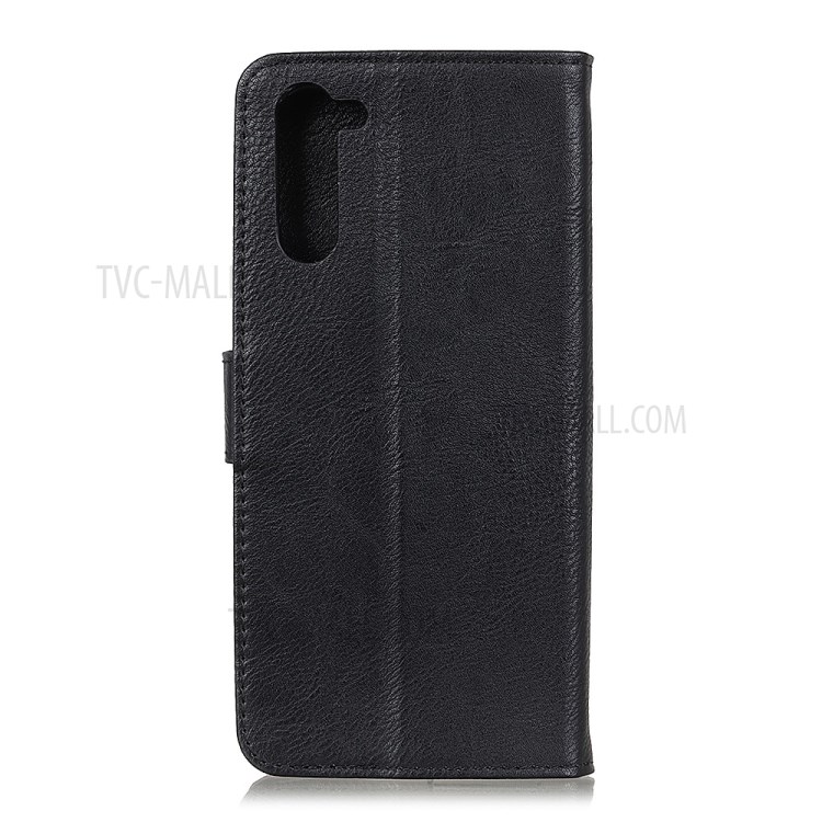 KHAZNEH Magnetic Leather Wallet Stand Phone Cover Shell for Realme C3i - Black-7