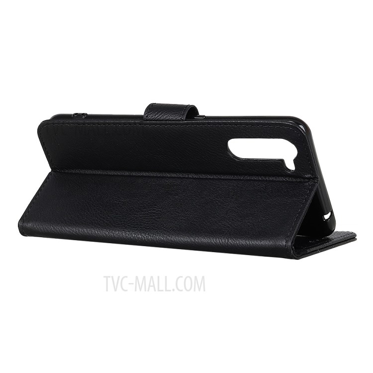 KHAZNEH Magnetic Leather Wallet Stand Phone Cover Shell for Realme C3i - Black-8