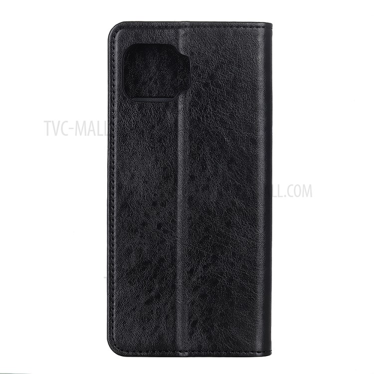 Magnetic Crazy Horse Texture Leather Phone Cover Shell for OPPO F17/A73 2020 - Black-3
