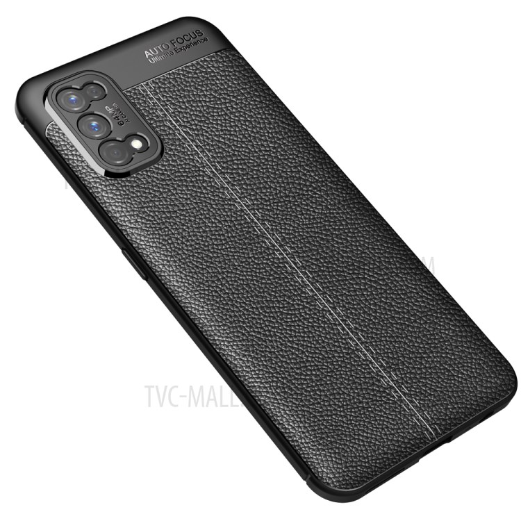 Litchi Texture Soft TPU Phone Case Shell for Realme 7 Pro - Black-2