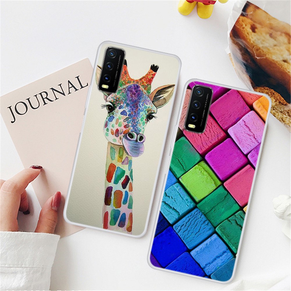 Pattern Printing Soft TPU Back Case for vivo Y20 - Beautiful Flower-3