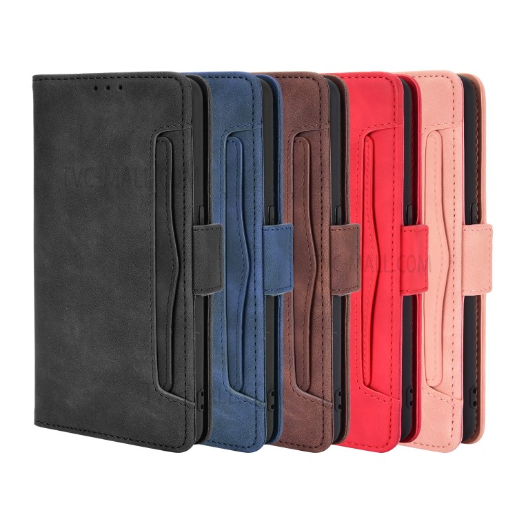 TPU + PU Leather Wallet Phone Cover with Draw-Out Card Slots Shell for Oppo Reno4 SE - Black-10