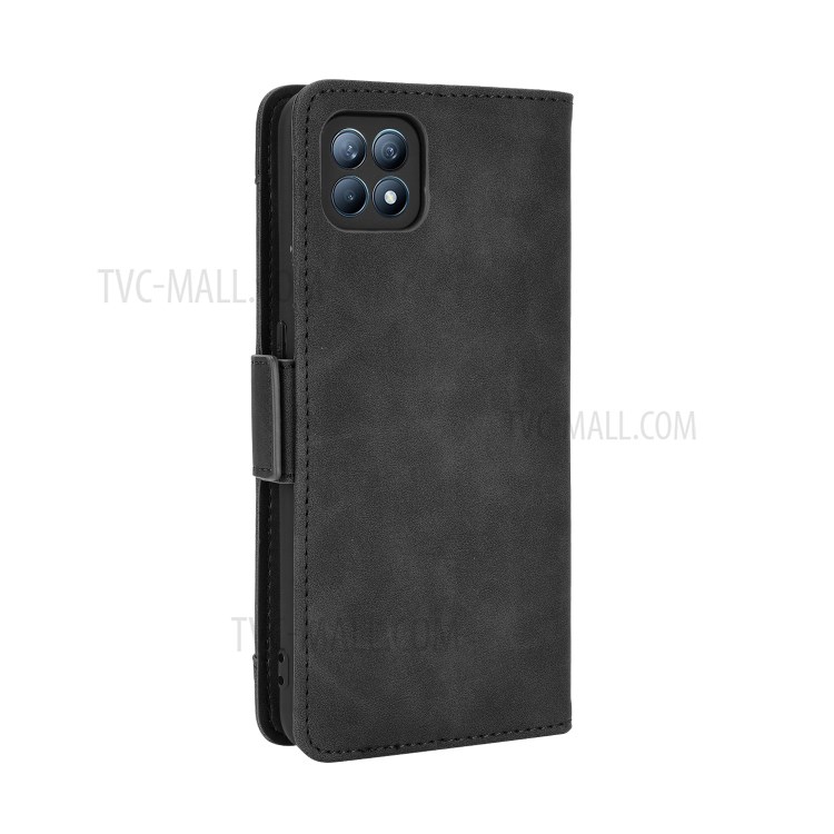 TPU + PU Leather Wallet Phone Cover with Draw-Out Card Slots Shell for Oppo Reno4 SE - Black-6