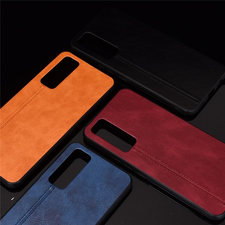 PC + TPU + PU Leather Coated Hybrid Phone Case with Stitching Design for Vivo V20 SE/Y70 2020 - Black-11