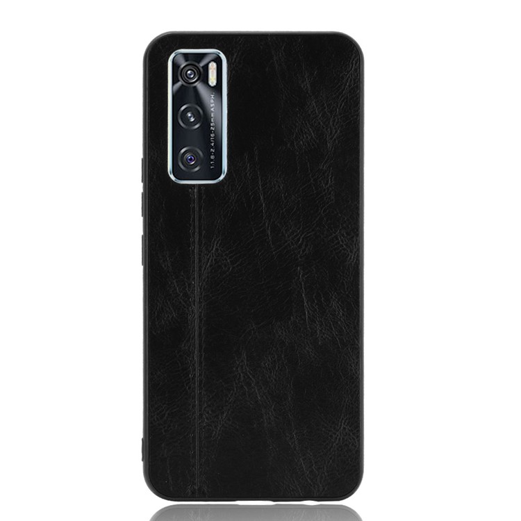 PC + TPU + PU Leather Coated Hybrid Phone Case with Stitching Design for Vivo V20 SE/Y70 2020 - Black-3