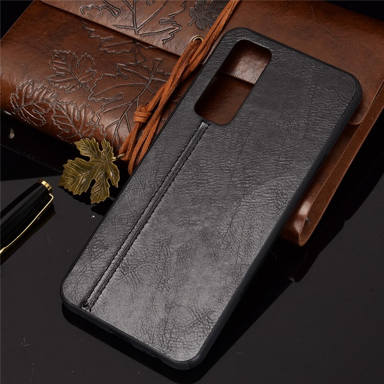 PC + TPU + PU Leather Coated Hybrid Phone Case with Stitching Design for Vivo V20 SE/Y70 2020 - Black-9