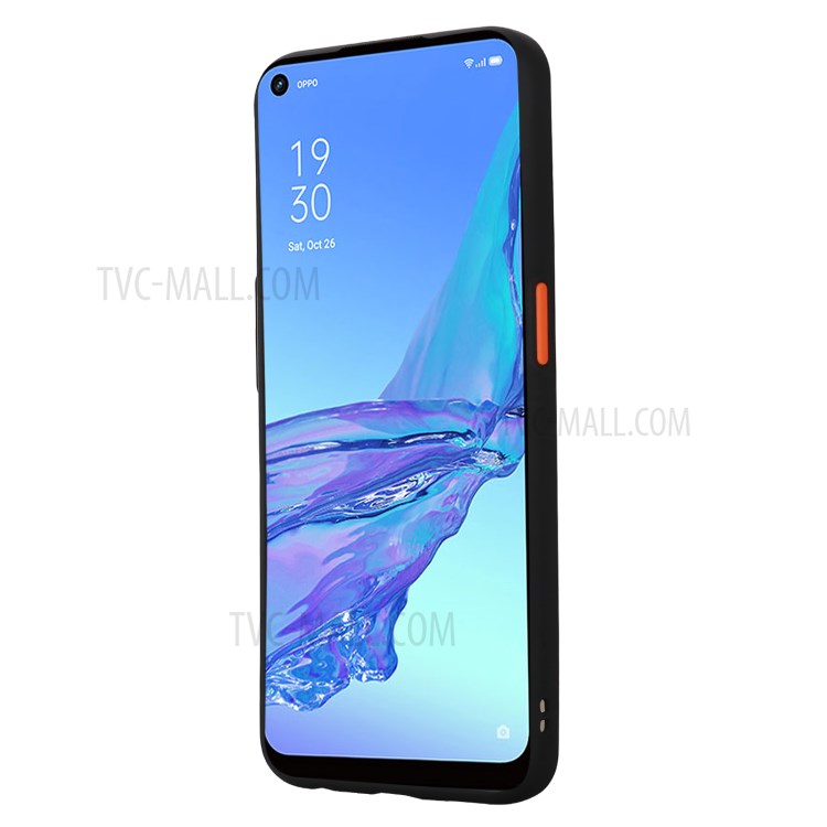Matte Skin Drop-proof PC + TPU Hybrid Case for Oppo A53 (2020) - Black-3