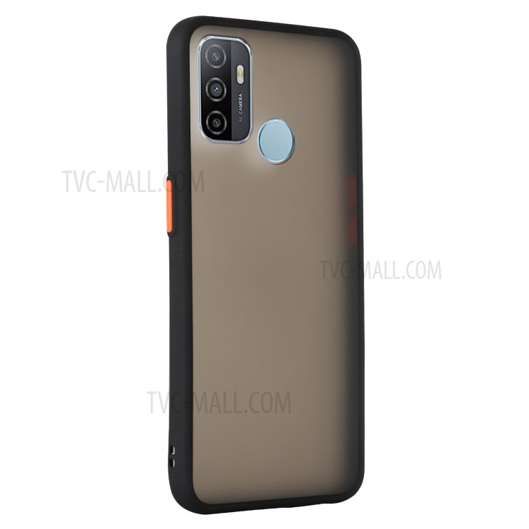 Matte Skin Drop-proof PC + TPU Hybrid Case for Oppo A53 (2020) - Black-4