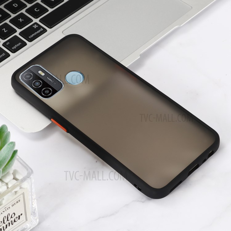 Matte Skin Drop-proof PC + TPU Hybrid Case for Oppo A53 (2020) - Black-7