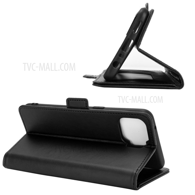 Double Magnetic Clasp PU Leather Wallet Stand Case Cover for Oppo F17 - Black-4