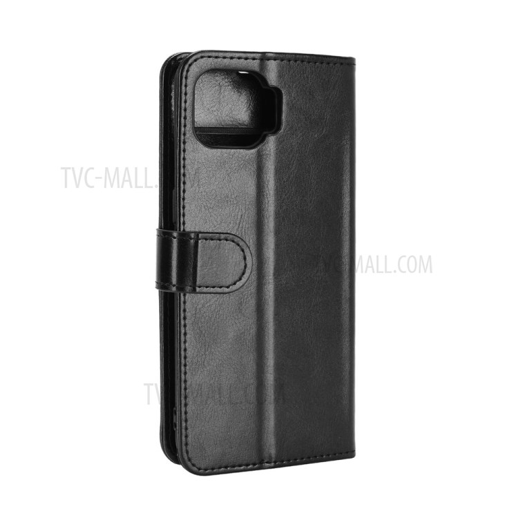 Crazy Horse Wallet Stand Leather Magnetic Shell Case for Oppo F17 - Black-7