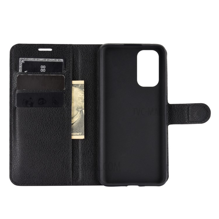 Litchi Texture Leather Wallet Phone Protective Case for Realme X7 Pro 5G / Realme X7 Pro - Black-2