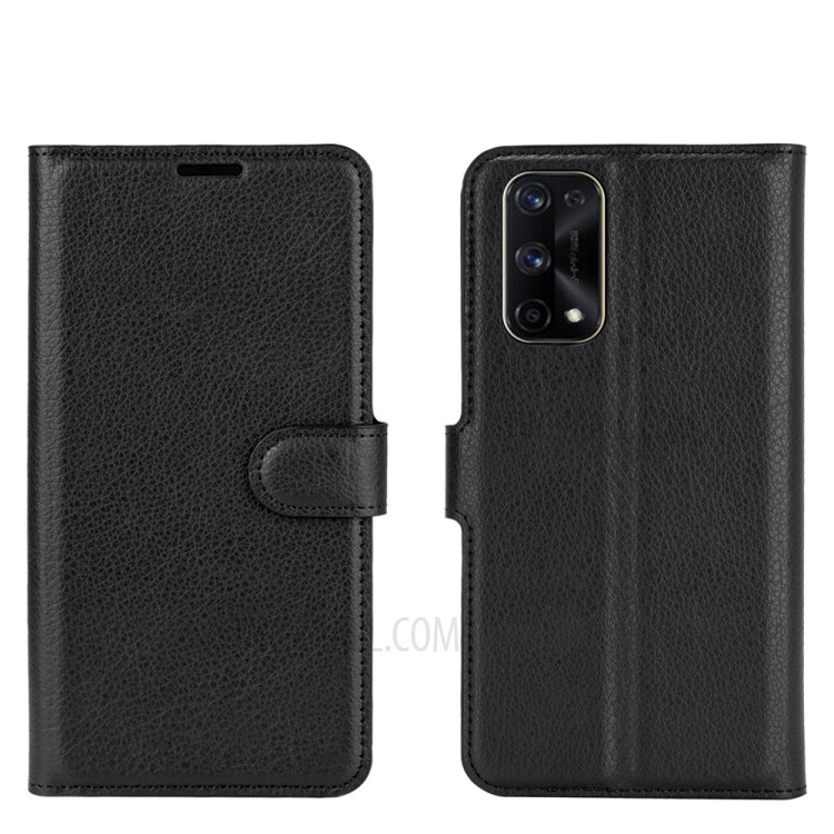 Litchi Texture Leather Wallet Phone Protective Case for Realme X7 Pro 5G / Realme X7 Pro - Black-5