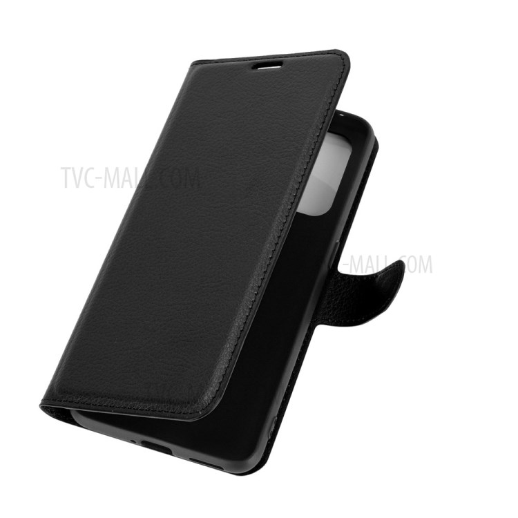 Litchi Texture Leather Wallet Phone Protective Case for Realme X7 Pro 5G / Realme X7 Pro - Black-6