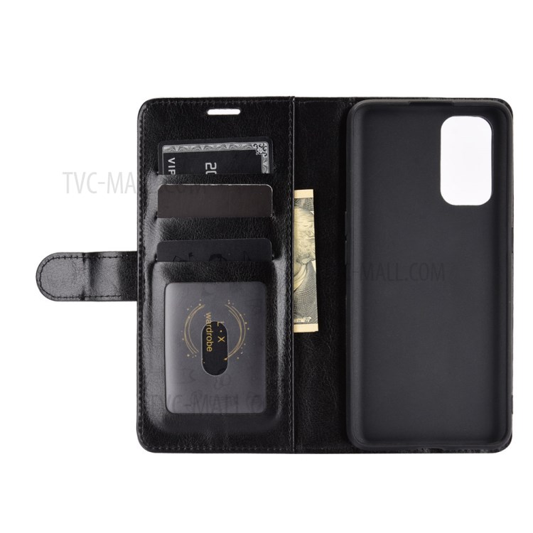 For Realme X7 Pro / Realme X7 Pro 5G Crazy Horse Texture Leather Wallet Case with Supporting Stand - Black-4