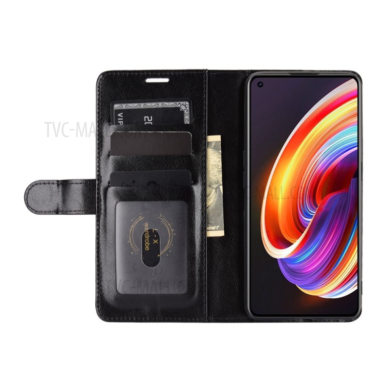 For Realme X7 Pro / Realme X7 Pro 5G Crazy Horse Texture Leather Wallet Case with Supporting Stand - Black-5