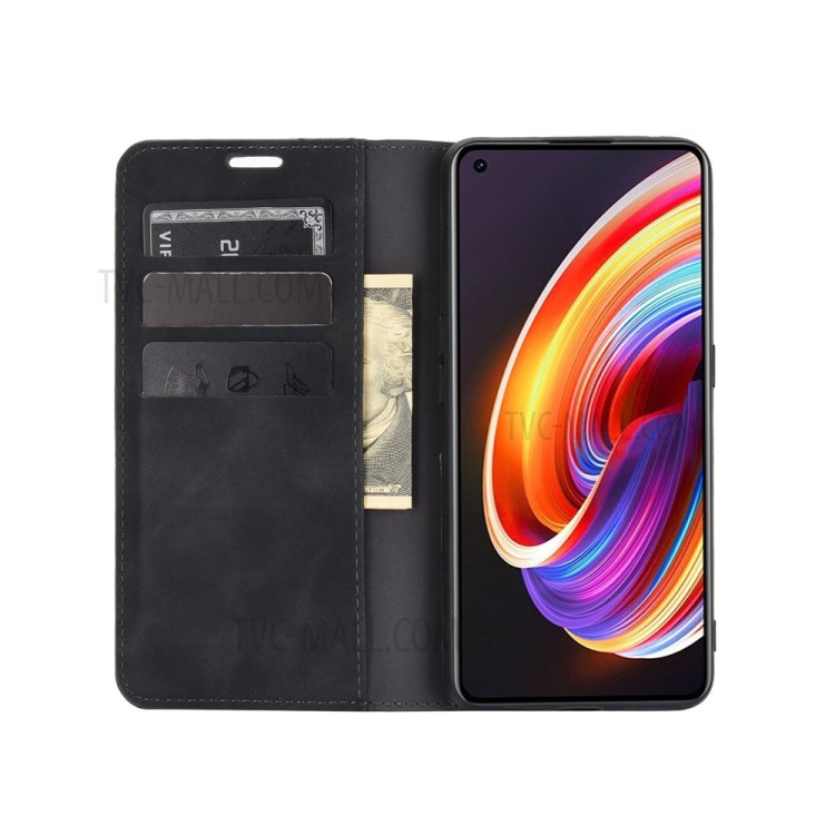 Skin-Touch Auto-absorbed Leather Protective Flip Case Cover for Realme X7 Pro / Realme X7 Pro 5G - Black-3