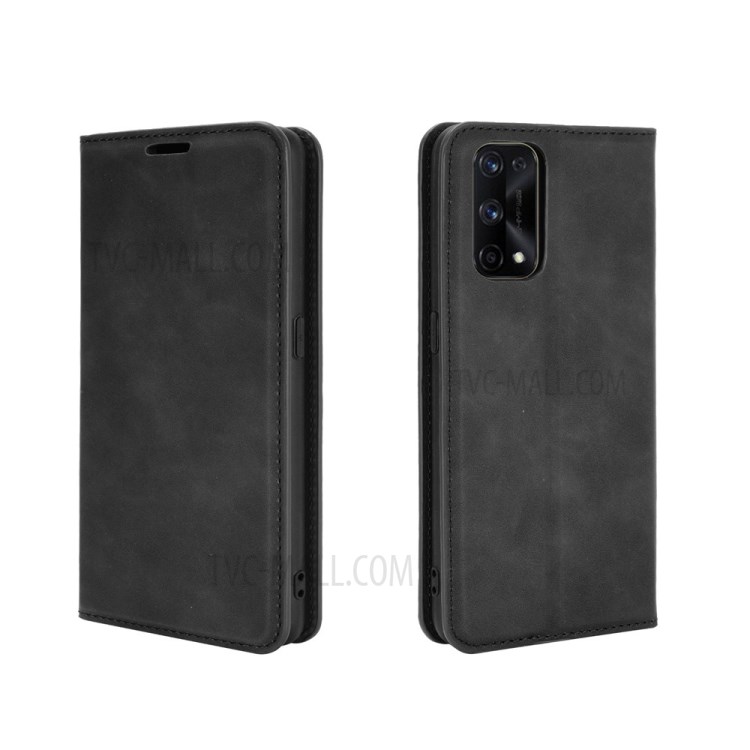 Skin-Touch Auto-absorbed Leather Protective Flip Case Cover for Realme X7 Pro / Realme X7 Pro 5G - Black-5
