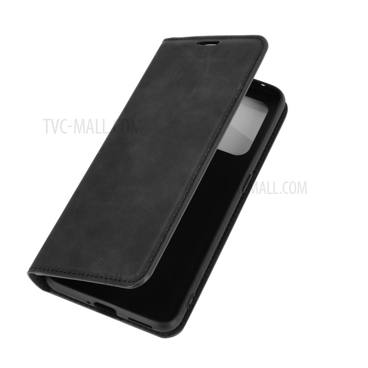 Skin-Touch Auto-absorbed Leather Protective Flip Case Cover for Realme X7 Pro / Realme X7 Pro 5G - Black-7