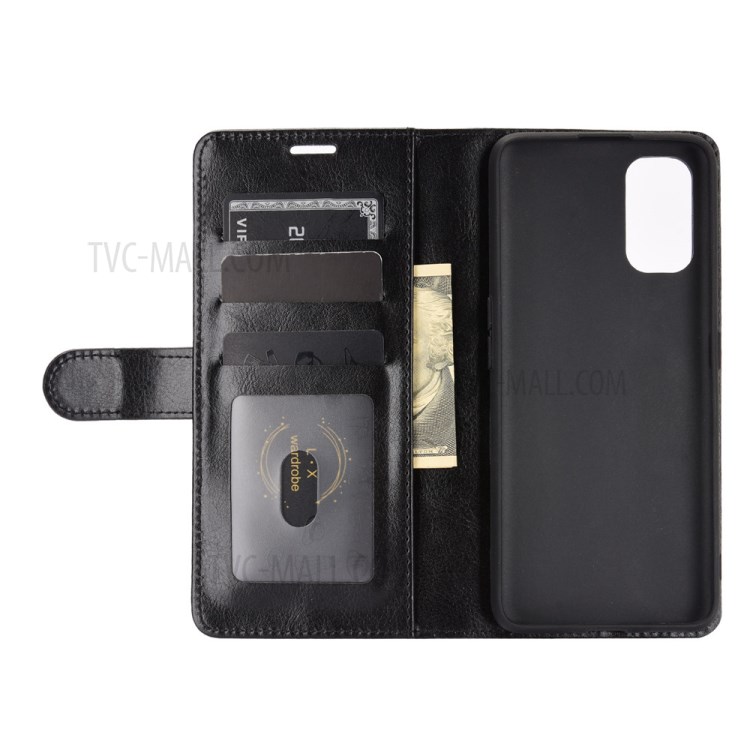 For Realme X7 Crazy Horse Leather Case with Wallet Stand - Black-4