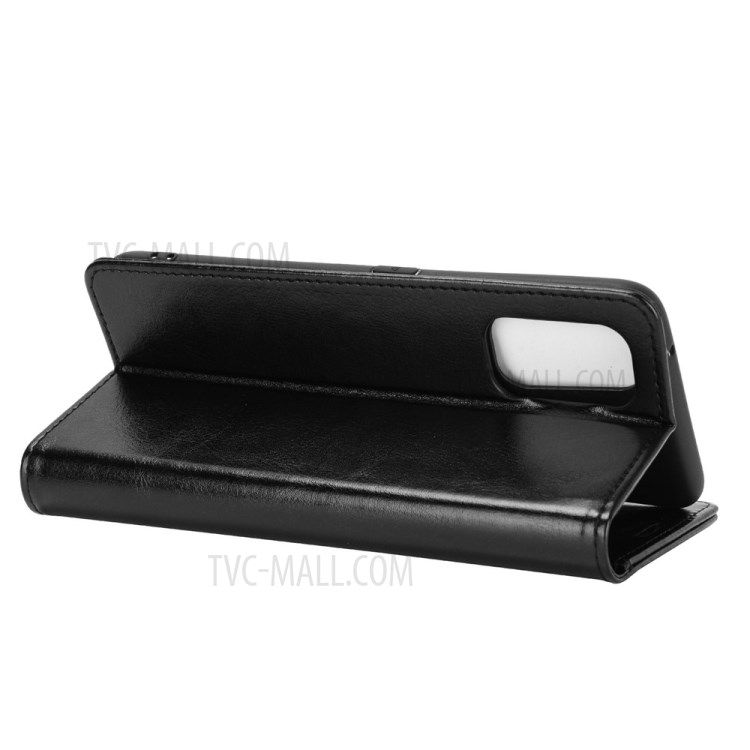 For Realme X7 Crazy Horse Leather Case with Wallet Stand - Black-6
