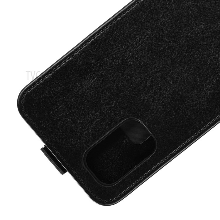 Vertical Flip Crazy Horse Leather Case with Card Slot for Realme X7 - Black-2