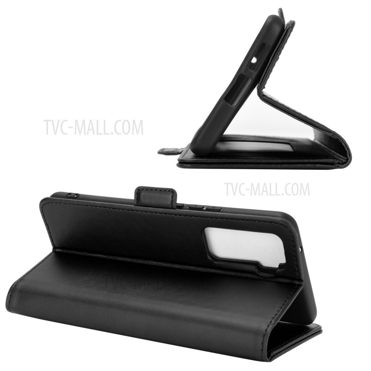Wallet Stand PU Leather Case Cover with Double Magnetic Clasp for vivo iQOO 5 5G - Black-4