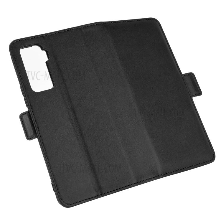 Wallet Stand PU Leather Case Cover with Double Magnetic Clasp for vivo iQOO 5 5G - Black-6