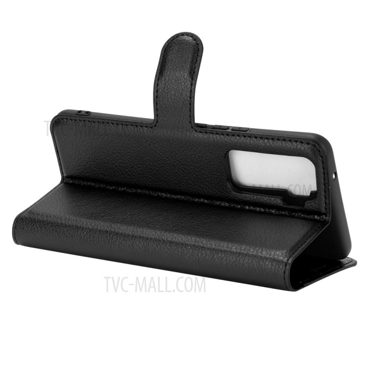 Litchi Grain Wallet Stand Leather Protective Phone Shell for vivo iQOO 5 5G - Black-4