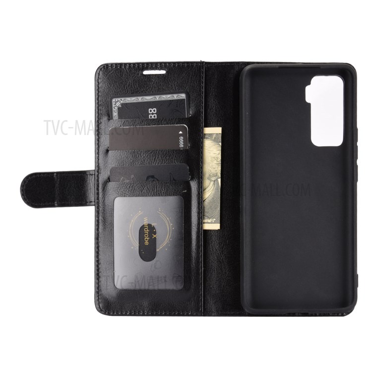 Crazy Horse Leather Shell with Wallet Stand for vivo iQOO 5 5G - Black-4