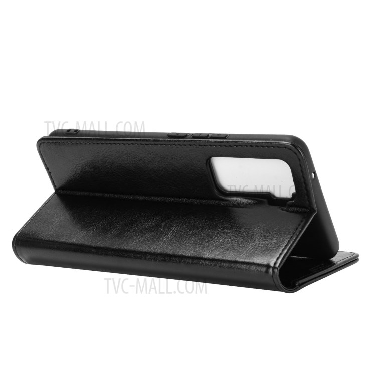 Crazy Horse Leather Shell with Wallet Stand for vivo iQOO 5 5G - Black-6