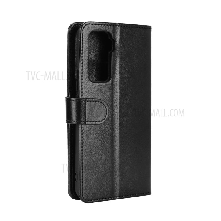 Crazy Horse Leather Shell with Wallet Stand for vivo iQOO 5 5G - Black-7