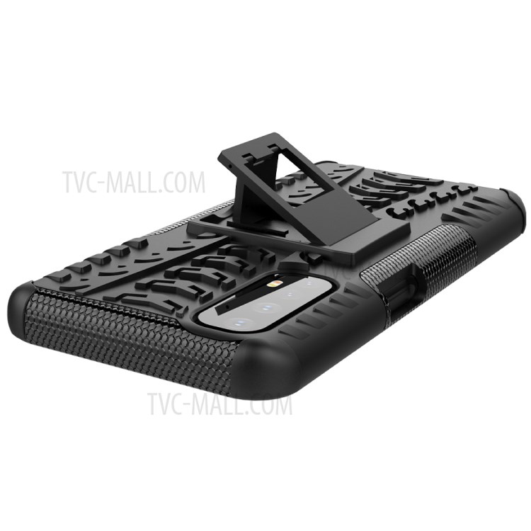 2 in 1 Cool Tyre Kickstand PC + TPU Hybrid Case for Realme 7 (Global) / Realme 7 (Asia) - Black-10