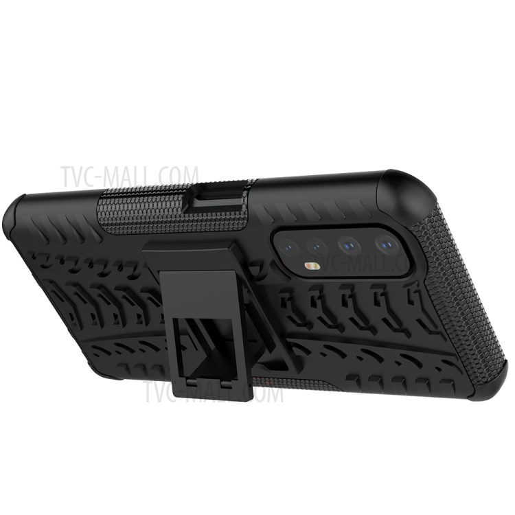 2 in 1 Cool Tyre Kickstand PC + TPU Hybrid Case for Realme 7 (Global) / Realme 7 (Asia) - Black-12