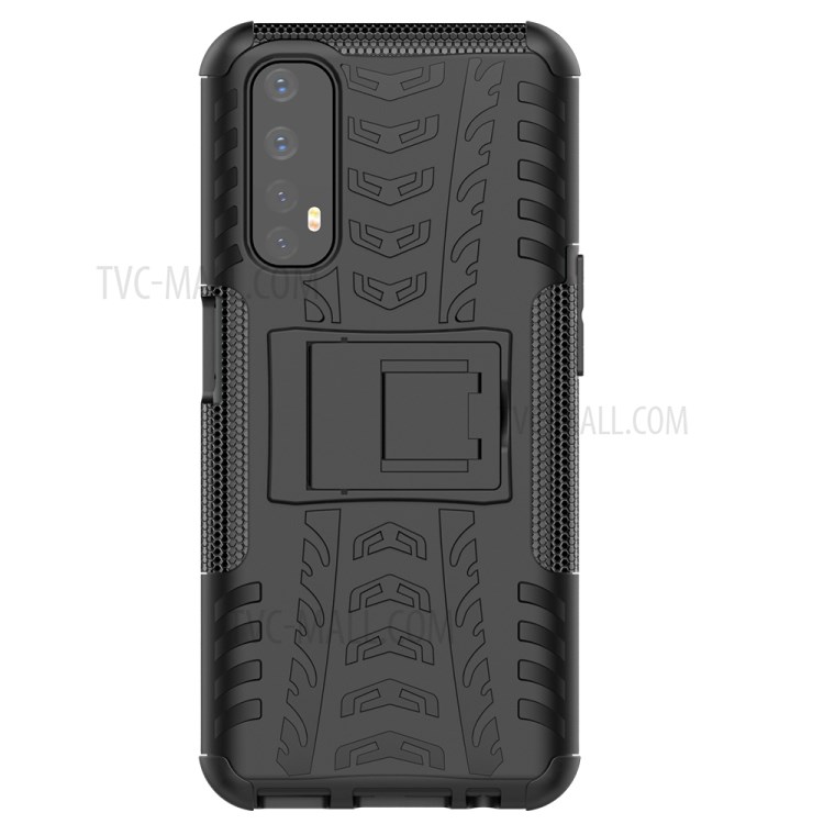 2 in 1 Cool Tyre Kickstand PC + TPU Hybrid Case for Realme 7 (Global) / Realme 7 (Asia) - Black-2
