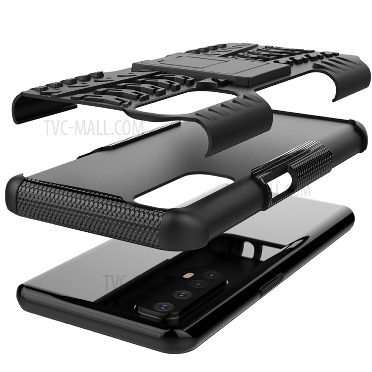 2 in 1 Cool Tyre Kickstand PC + TPU Hybrid Case for Realme 7 (Global) / Realme 7 (Asia) - Black-5