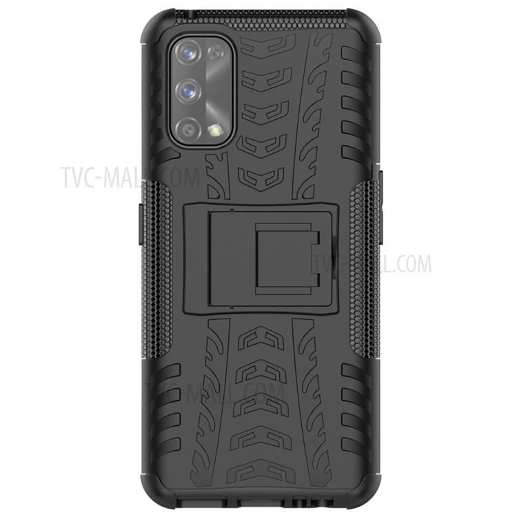 Cool Tyre Kickstand 2 in 1 PC + TPU Hybrid Cover Case for Realme 7 Pro - Black-3