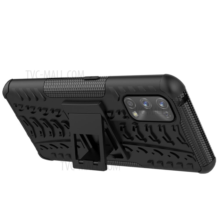 Cool Tyre Kickstand 2 in 1 PC + TPU Hybrid Cover Case for Realme 7 Pro - Black-5