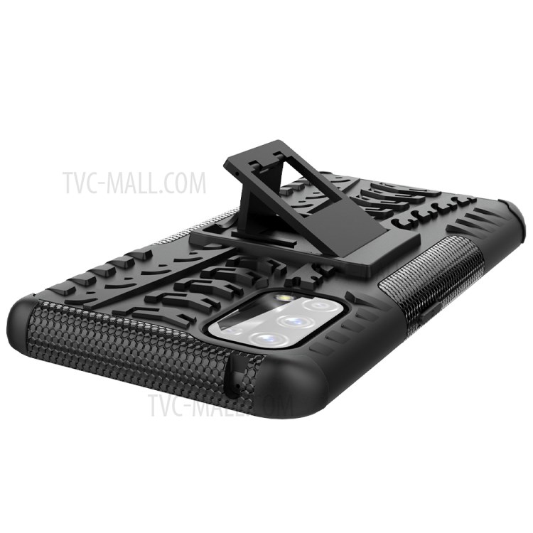 Cool Tyre Kickstand 2 in 1 PC + TPU Hybrid Cover Case for Realme 7 Pro - Black-7