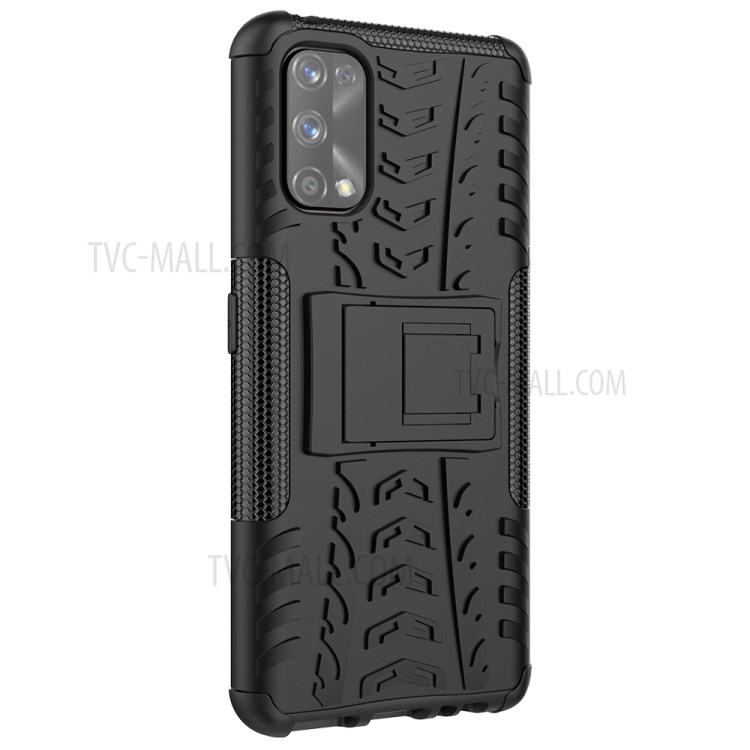 Cool Tyre Kickstand 2 in 1 PC + TPU Hybrid Cover Case for Realme 7 Pro - Black-8