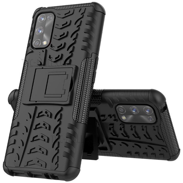 Cool Tyre Kickstand 2 in 1 PC + TPU Hybrid Cover Case for Realme 7 Pro - Black-9
