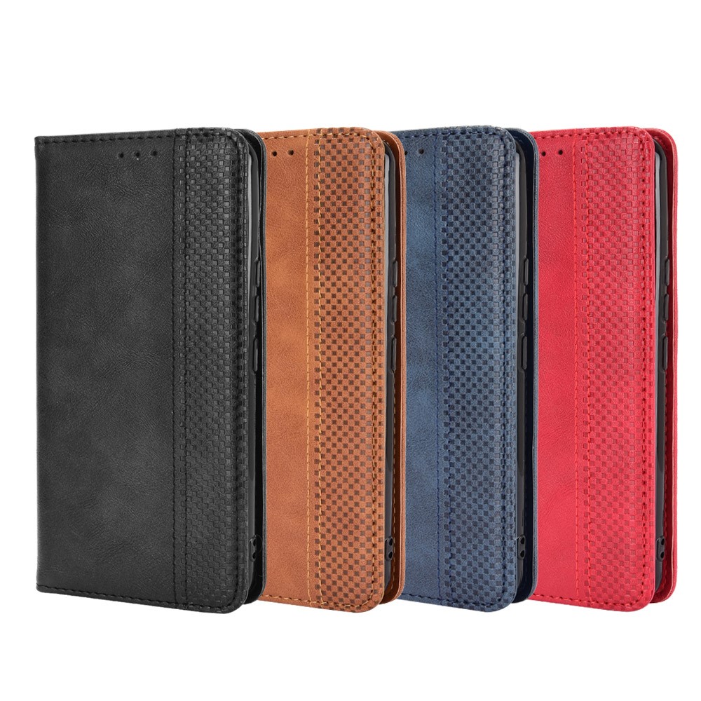 Magnetic Vintage Style Phone Case Wallet Stand Leather Cover for vivo V20 SE / vivo Y70 2020 - Black-10