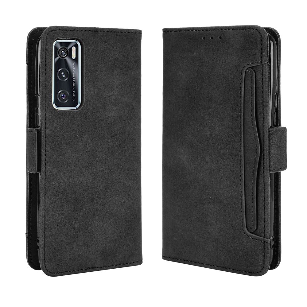 Multiple Card Slots Leather Wallet Mobile Phone Case for vivo V20 SE / vivo Y70 2020 - Black-7
