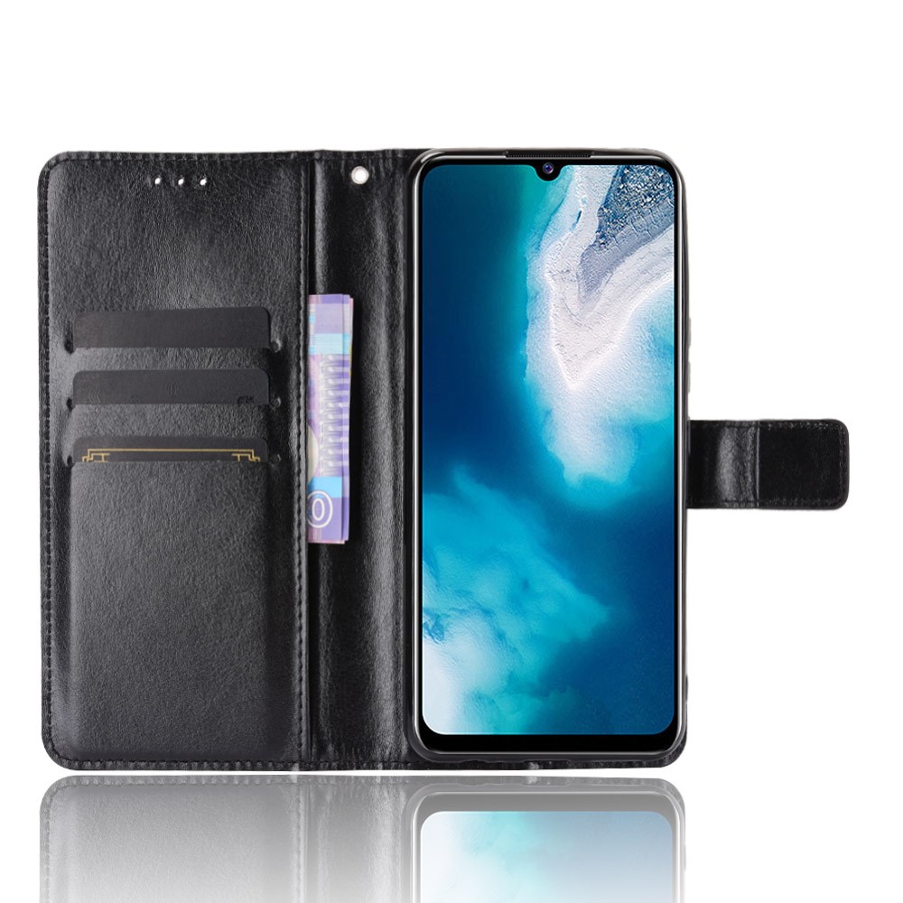 Crazy Horse Wallet Stand Leather Shell with Strap for vivo V20 SE / vivo Y70 2020 - Black-4