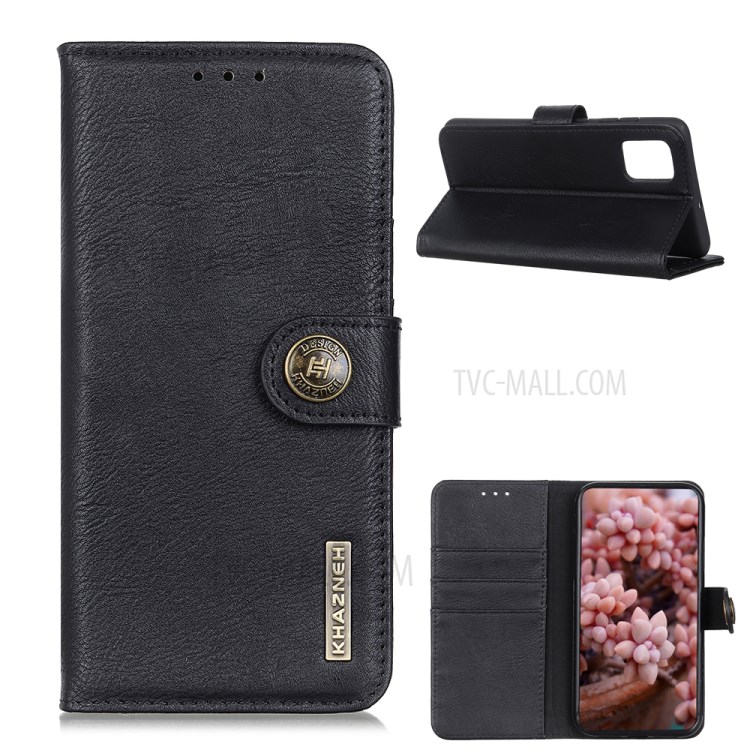 KHAZNEH Magnetic Wallet Retro Style Leather Phone Stand Cover Shell for Vivo S7 5G/V20 Pro - Black-1